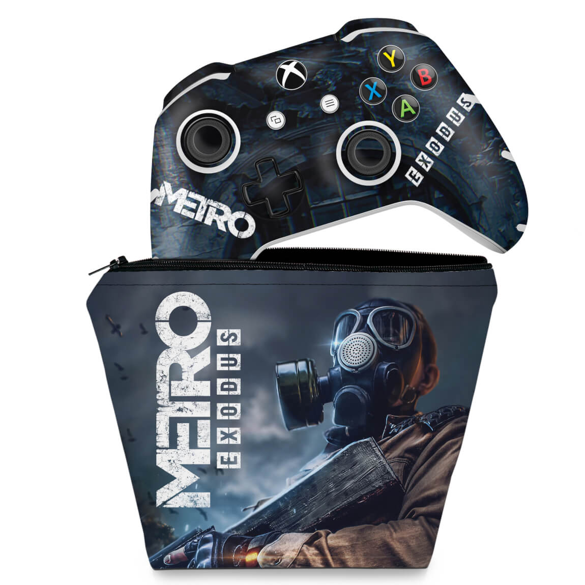 KIT Capa Case e Skin Anti-Rage Xbox One Slim X Controle - Metro Exodus