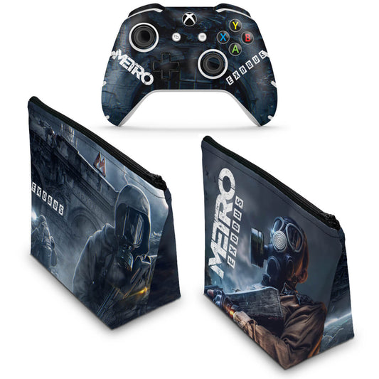 KIT Capa Case e Skin Anti-Rage Xbox One Slim X Controle - Metro Exodus