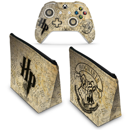KIT Capa Case e Skin Anti-Rage Xbox One Slim X Controle - Harry Potter
