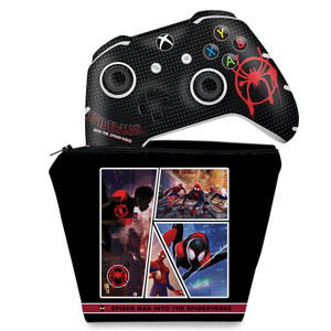KIT Capa Case e Skin Anti-Rage Xbox One Slim X Controle - Homem-Aranha no Aranhaverso
