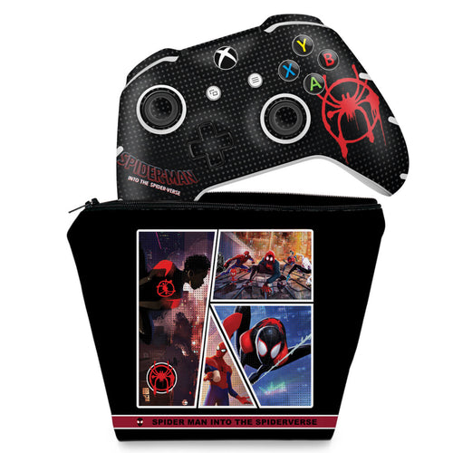 KIT Capa Case e Skin Anti-Rage Xbox One Slim X Controle - Homem-Aranha no Aranhaverso