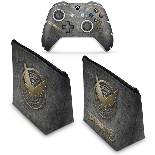 KIT Capa Case e Skin Anti-Rage Xbox One Slim X Controle - The Division 2