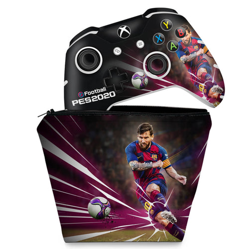 KIT Capa Case e Skin Anti-Rage Xbox One Slim X Controle - PES 2020