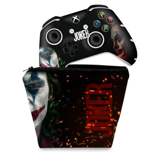 KIT Capa Case e Skin Anti-Rage Xbox One Slim X Controle - Joker Coringa Filme