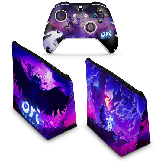 KIT Capa Case e Skin Anti-Rage Xbox One Slim X Controle - Ori and the Will of the Wisps