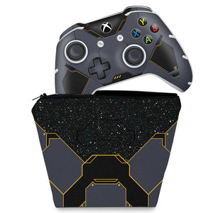 KIT Capa Case e Skin Anti-Rage Xbox One Slim X Controle - Halo Infinite Bundle