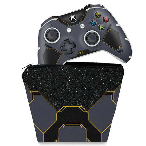 KIT Capa Case e Skin Anti-Rage Xbox One Slim X Controle - Halo Infinite Bundle