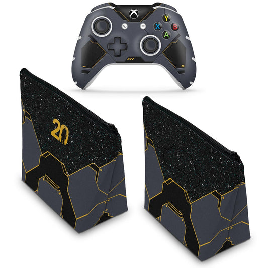 KIT Capa Case e Skin Anti-Rage Xbox One Slim X Controle - Halo Infinite Bundle