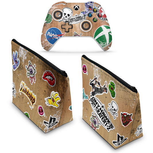 KIT Capa Case e Skin Anti-Rage Xbox One Slim X Controle - Tony Hawk's Pro Skater