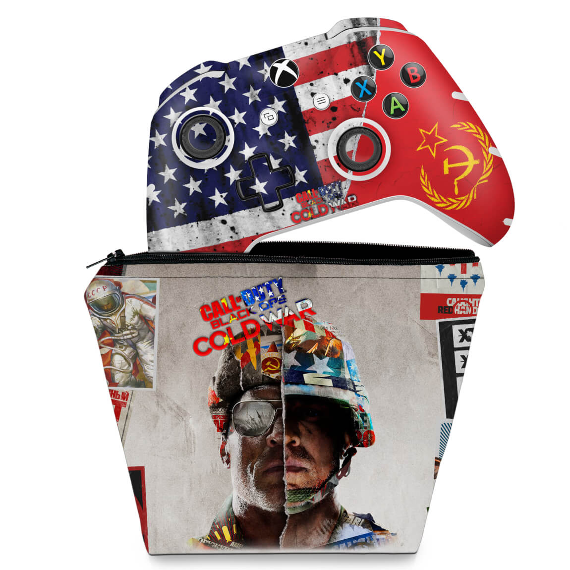 KIT Capa Case e Skin Anti-Rage Xbox One Slim X Controle - Call Of Duty Cold War