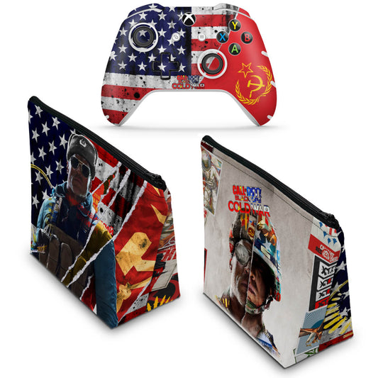 KIT Capa Case e Skin Anti-Rage Xbox One Slim X Controle - Call Of Duty Cold War