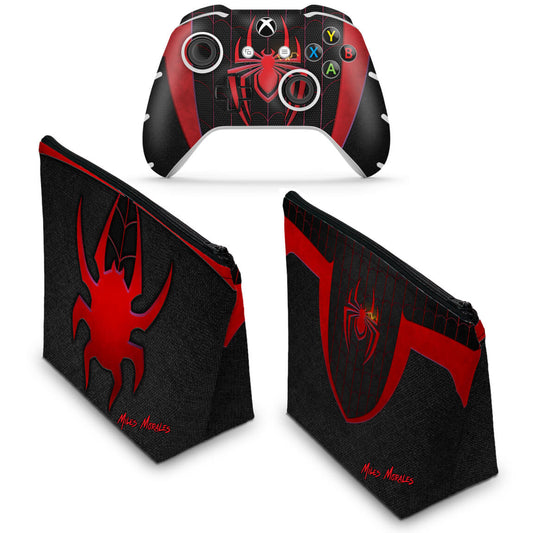 KIT Capa Case e Skin Anti-Rage Xbox One Slim X Controle - Spider-Man: Miles Morales