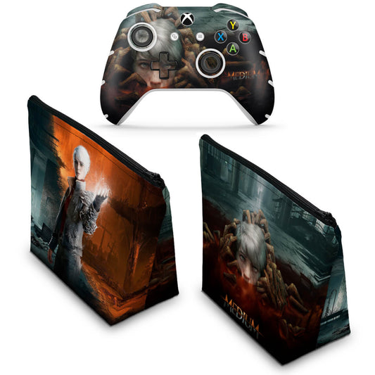 KIT Capa Case e Skin Anti-Rage Xbox One Slim X Controle - The Medium