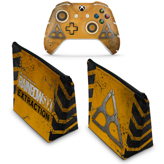 KIT Capa Case e Skin Anti-Rage Xbox One Slim X Controle - Tom Clancy's Rainbow Six Siege Extraction