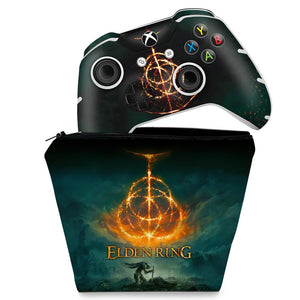 KIT Capa Case e Skin Anti-Rage Xbox One Slim X Controle - Elden Ring