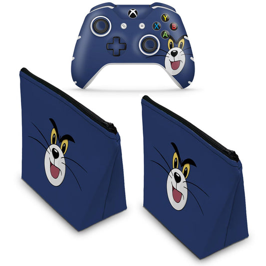 KIT Capa Case e Skin Anti-Rage Xbox One Slim X Controle - Tom