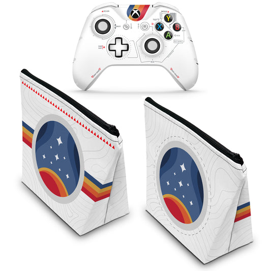 KIT Capa Case e Skin Anti-Rage Xbox One Slim X Controle - Starfield Edition