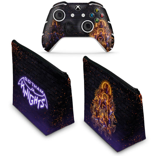 KIT Capa Case e Skin Anti-Rage Xbox One Slim X Controle - Gotham Knights