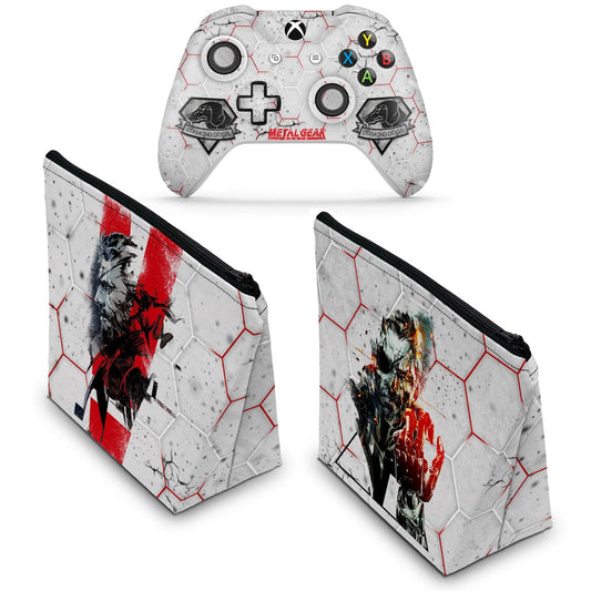 KIT Capa Case e Skin Anti-Rage Xbox One Slim X Controle - Metal Gear Solid