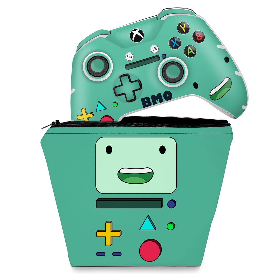 KIT Capa Case e Skin Anti-Rage Xbox One Slim X Controle - BMO Hora de Aventura
