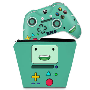 KIT Capa Case e Skin Anti-Rage Xbox One Slim X Controle - BMO Hora de Aventura