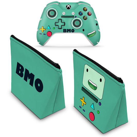 KIT Capa Case e Skin Anti-Rage Xbox One Slim X Controle - BMO Hora de Aventura