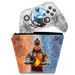 KIT Capa Case e Skin Anti-Rage Xbox One Slim X Controle - Mortal Kombat 1