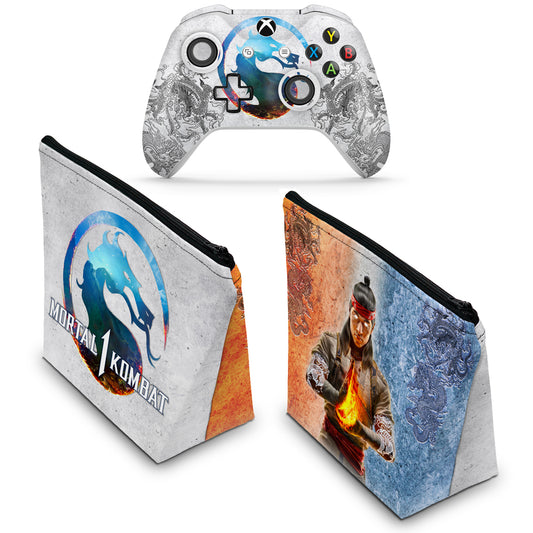 KIT Capa Case e Skin Anti-Rage Xbox One Slim X Controle - Mortal Kombat 1