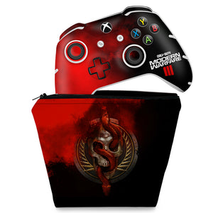 KIT Capa Case e Skin Anti-Rage Xbox One Slim X Controle - Call Of Duty Modern Warfare III
