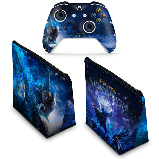 KIT Capa Case e Skin Anti-Rage Xbox One Slim X Controle -  Elden Ring Nightreign