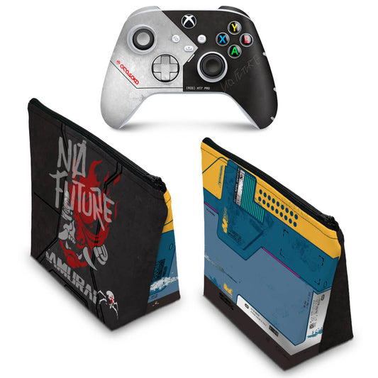 KIT Capa Case e Skin Anti-Rage Xbox Series S X Controle - Cyberpunk 2077 Bundle