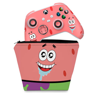 KIT Capa Case e Skin Anti-Rage Xbox Series S X Controle - Patrick - Pop Arte Skins
