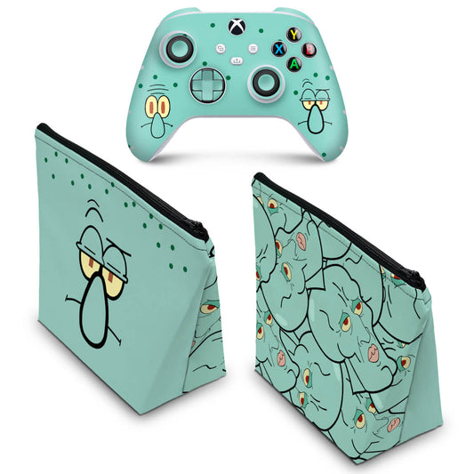 KIT Capa Case e Skin Anti-Rage Xbox Series S X Controle - Lula Molusco