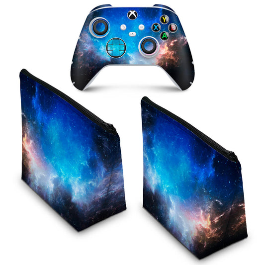 KIT Capa Case e Skin Anti-Rage Xbox Series S X Controle - Universo Cosmos