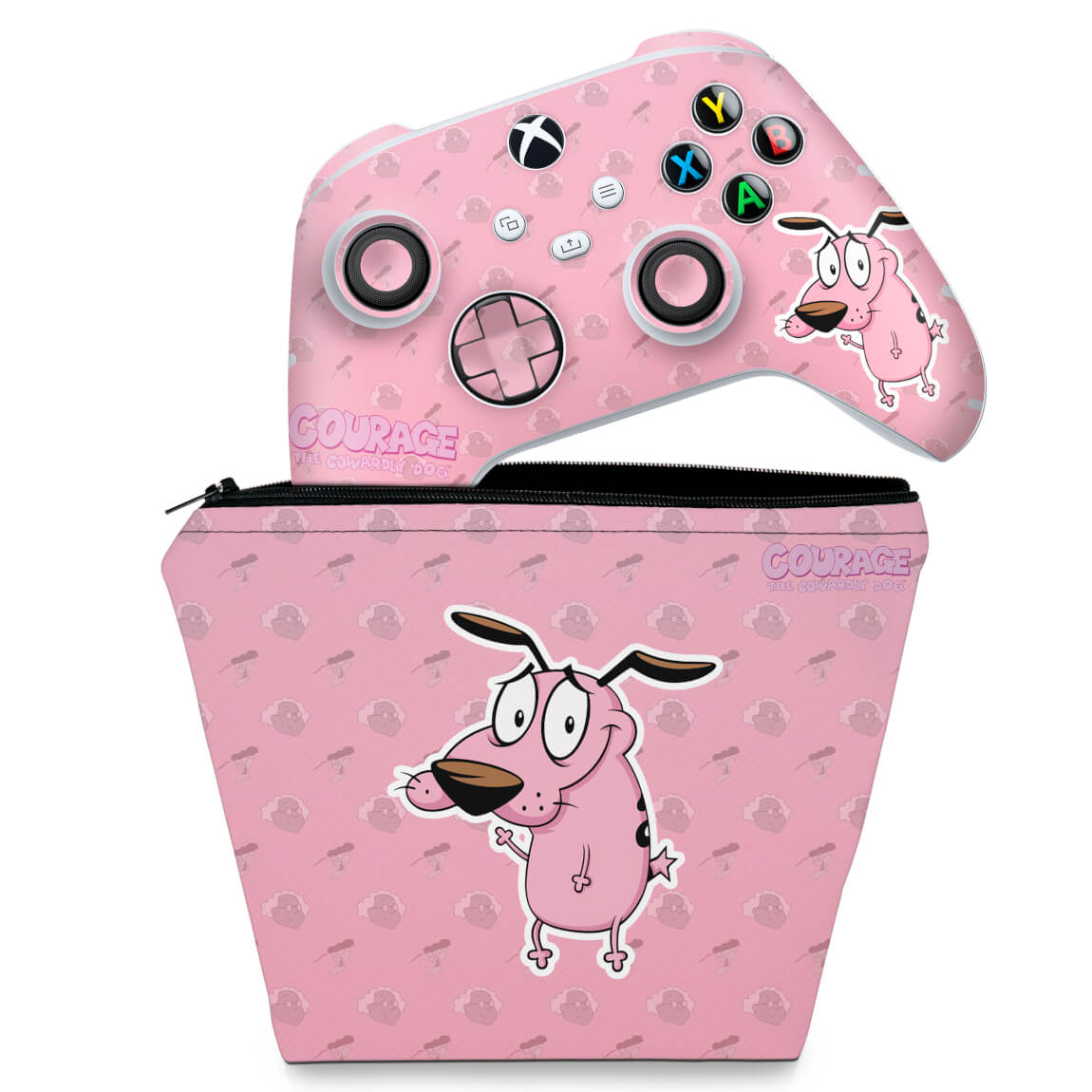 KIT Capa Case e Skin Anti-Rage Xbox Series S X Controle - Coragem: O Cão Covarde