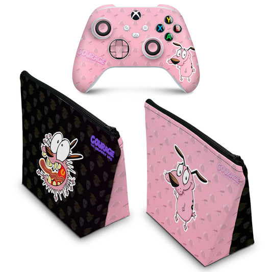 KIT Capa Case e Skin Anti-Rage Xbox Series S X Controle - Coragem: O Cão Covarde
