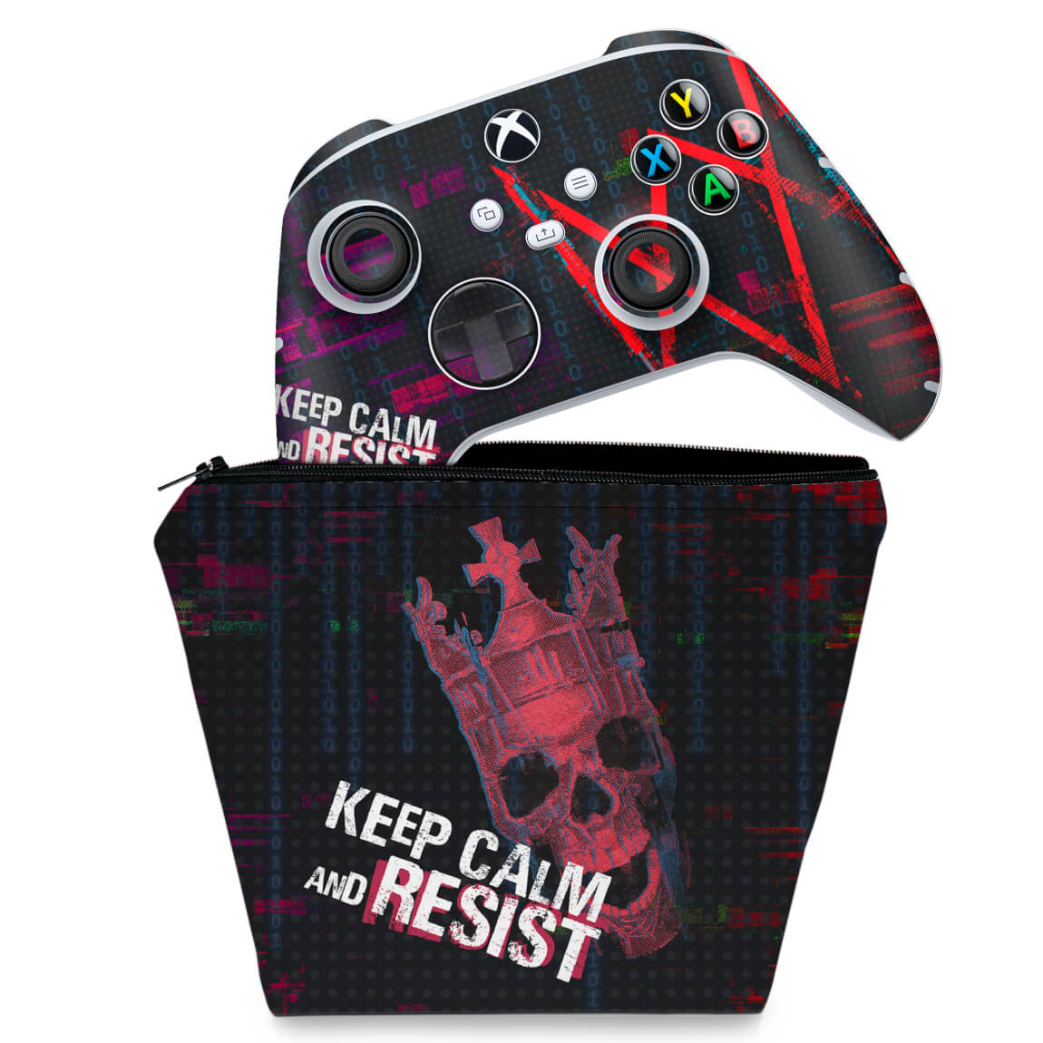 KIT Capa Case e Skin Anti-Rage Xbox Series S X Controle - Watch Dogs Legion