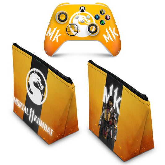 KIT Capa Case e Skin Anti-Rage Xbox Series S X Controle - Mortal Kombat 11