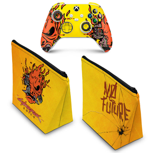 KIT Capa Case e Skin Anti-Rage Xbox Series S X Controle - Cyberpunk 2077