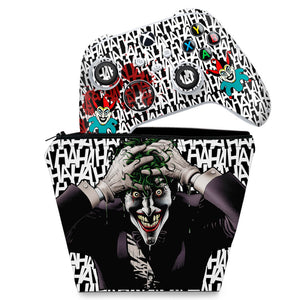 KIT Capa Case e Skin Anti-Rage Xbox Series S X Controle - Joker Coringa - Pop Arte Skins