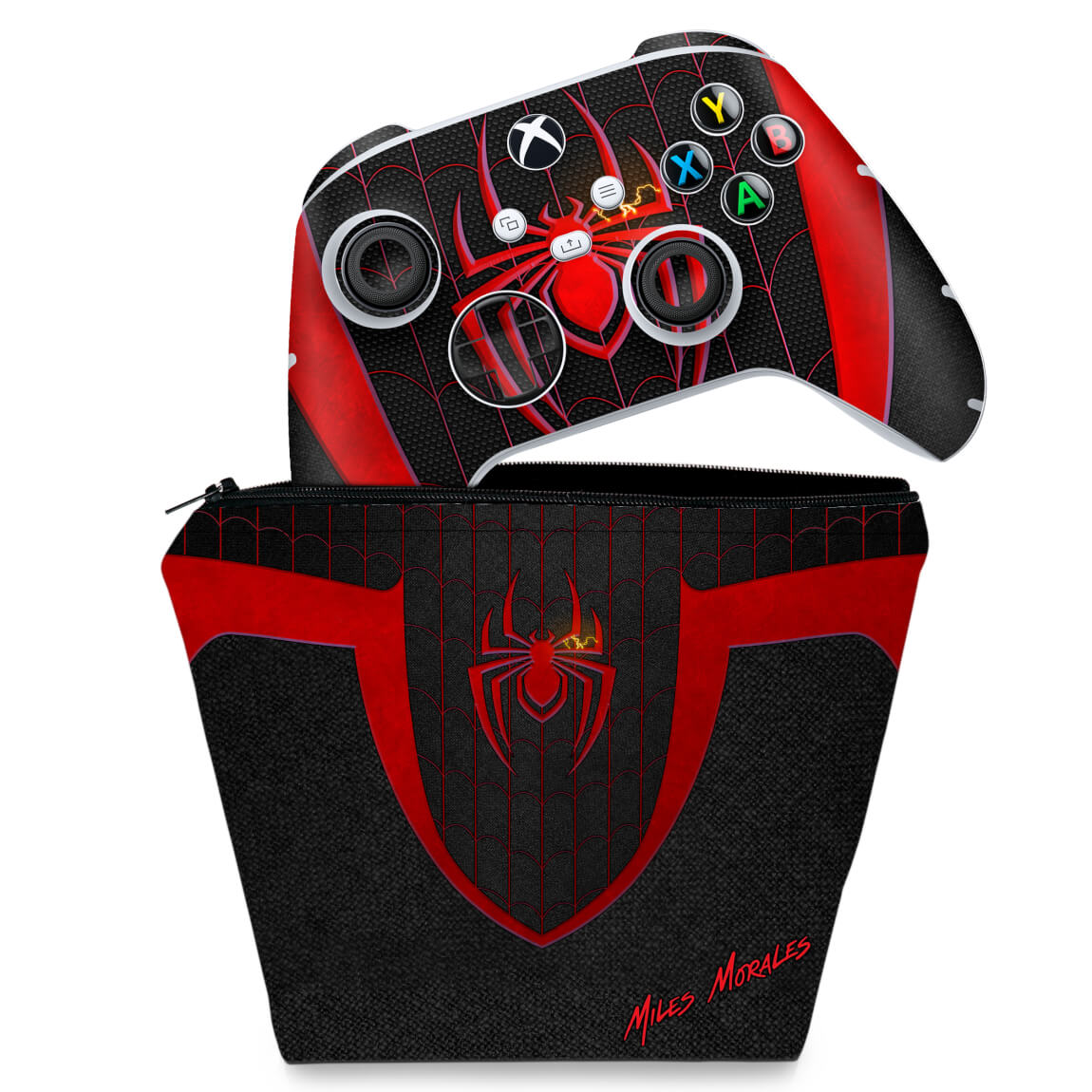 KIT Capa Case e Skin Anti-Rage Xbox Series S X Controle - Spider-Man: Miles Morales