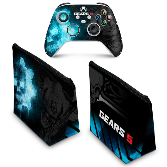 KIT Capa Case e Skin Anti-Rage Xbox Series S X Controle - Gears 5