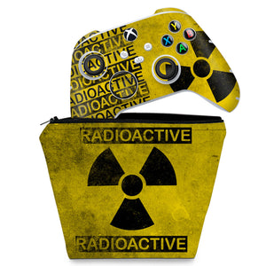 KIT Capa Case e Skin Anti-Rage Xbox Series S X Controle - Radioativo - Pop Arte Skins
