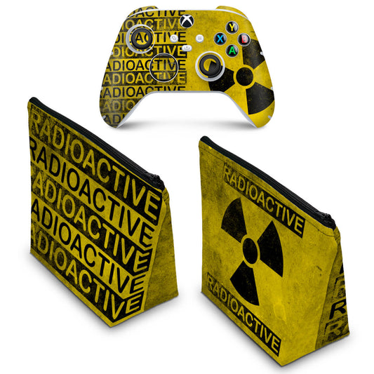 KIT Capa Case e Skin Anti-Rage Xbox Series S X Controle - Radioativo