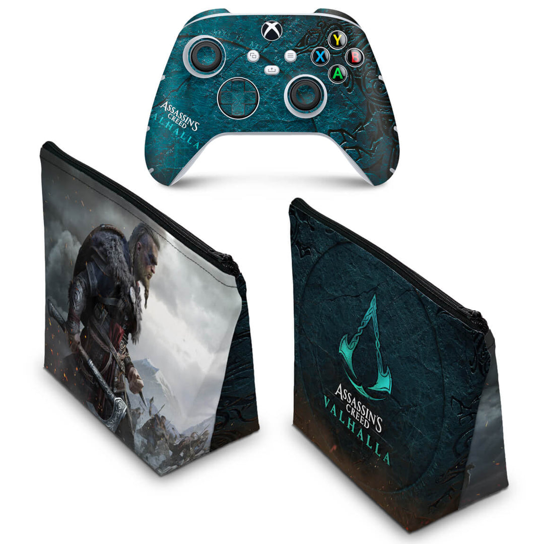 KIT Capa Case e Skin Anti-Rage Xbox Series S X Controle - Assassin's Creed Valhalla - Pop Arte Skins - foto 2