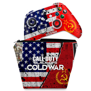 KIT Capa Case e Skin Anti-Rage Xbox Series S X Controle - Call Of Duty Cold War - Pop Arte Skins