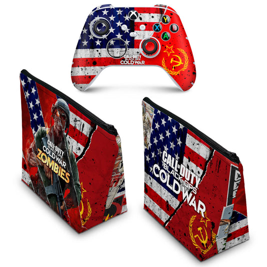 KIT Capa Case e Skin Anti-Rage Xbox Series S X Controle - Call Of Duty Cold War