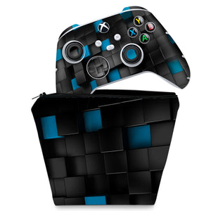 KIT Capa Case e Skin Anti-Rage Xbox Series S X Controle - Cubos - Pop Arte Skins