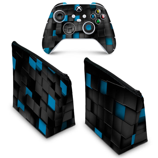 KIT Capa Case e Skin Anti-Rage Xbox Series S X Controle - Cubos