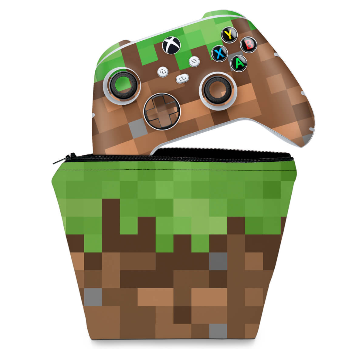 KIT Capa Case e Skin Anti-Rage Xbox Series S X Controle - Minecraft